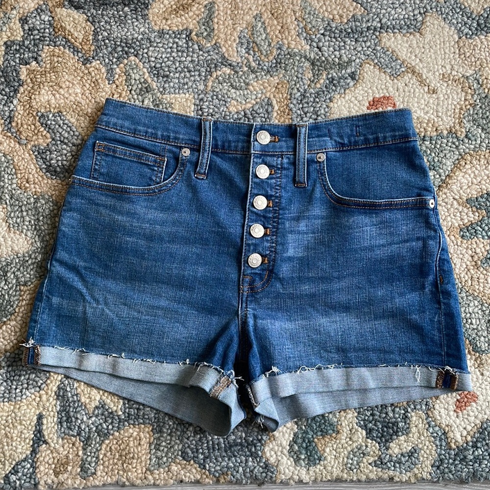 Madewell high rise denim shorts with button fly - size 27